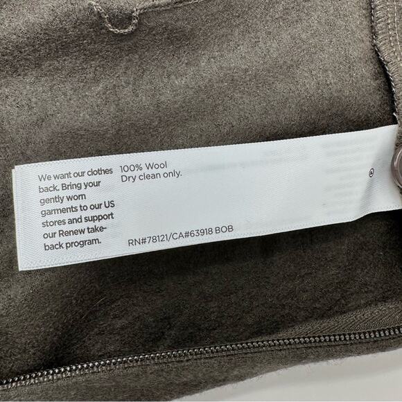 Eileen Fisher Wool Wide Leg Pants Size Medium Full Length Chocolate Brown NWT - Picture 9 of 10